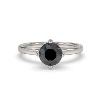 Black Diamond Solitaire Ring