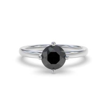 Black Diamond Solitaire Ring